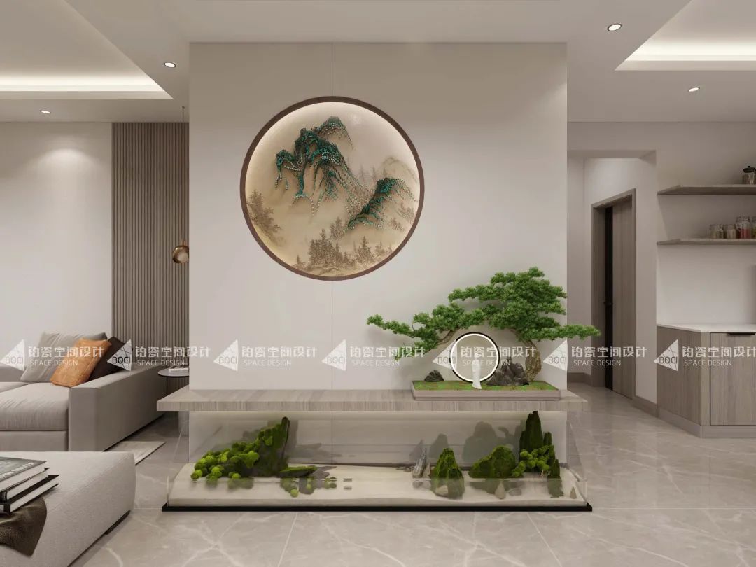 鉑瓷案例賞析丨新中式邂逅現(xiàn)代簡約，160㎡大宅呈現(xiàn)質(zhì)感與意境的雙重極致