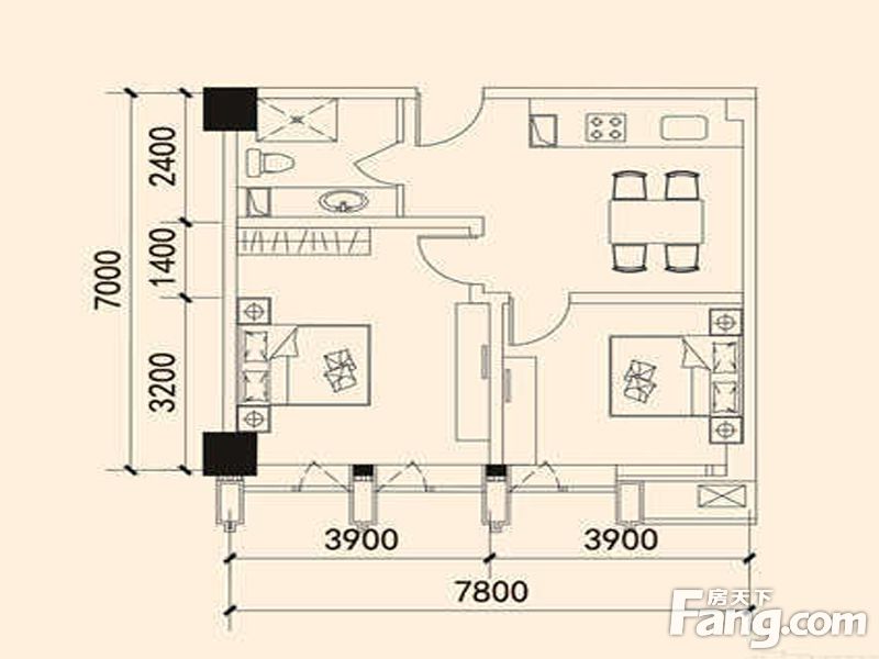 包頭裝修方案包頭禧瑞都·禧福廣場(chǎng)75㎡